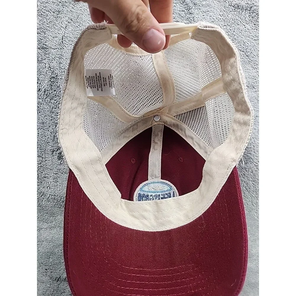 Life is Good‎ Snapback Trucker Hat Mens Maroon White Adjustable Mesh